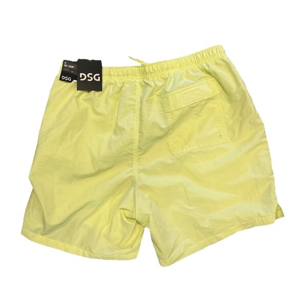 DSG Men’s 6” Rec Shorts Large Yellow Pulse Swim Trunks Lined Drawstring Pocket - Picture 3 of 5